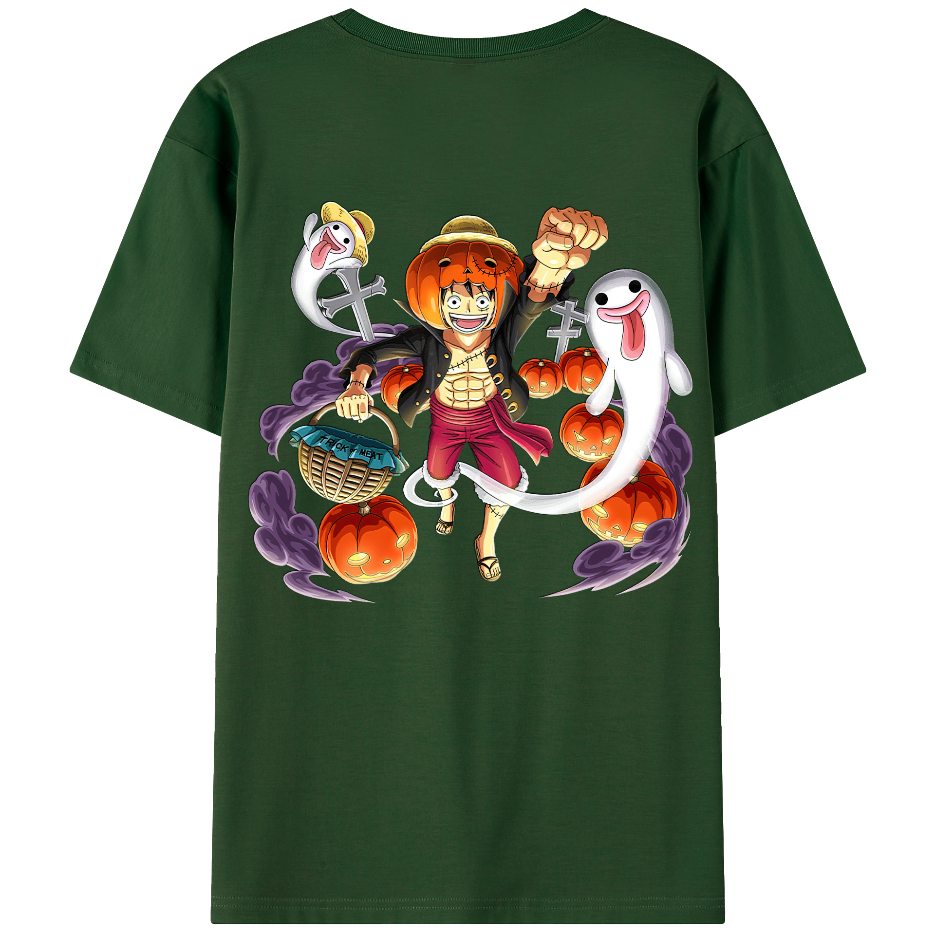ワンピース モンキー・D・ルフィ ONE PIECE Monkey D. Luffy 綿100％半袖Tシャツ（背面プリント）